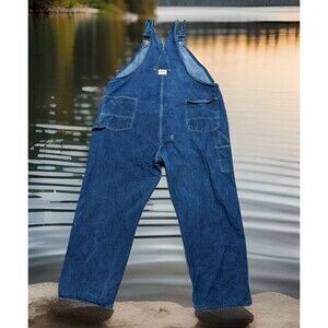 Y2K Round House Bib Overalls Grandpacore 50x30 Farmer Ranch‎ Cowboy Old Stock